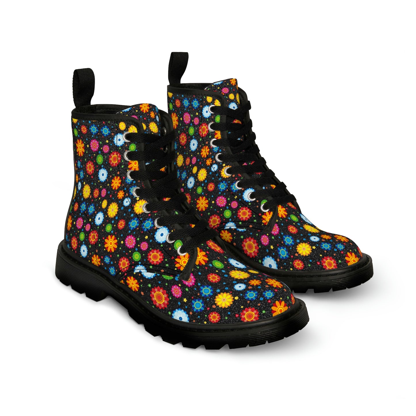 Flowery Women's Canvas Boots - Women’s Boots - Black - On The Go