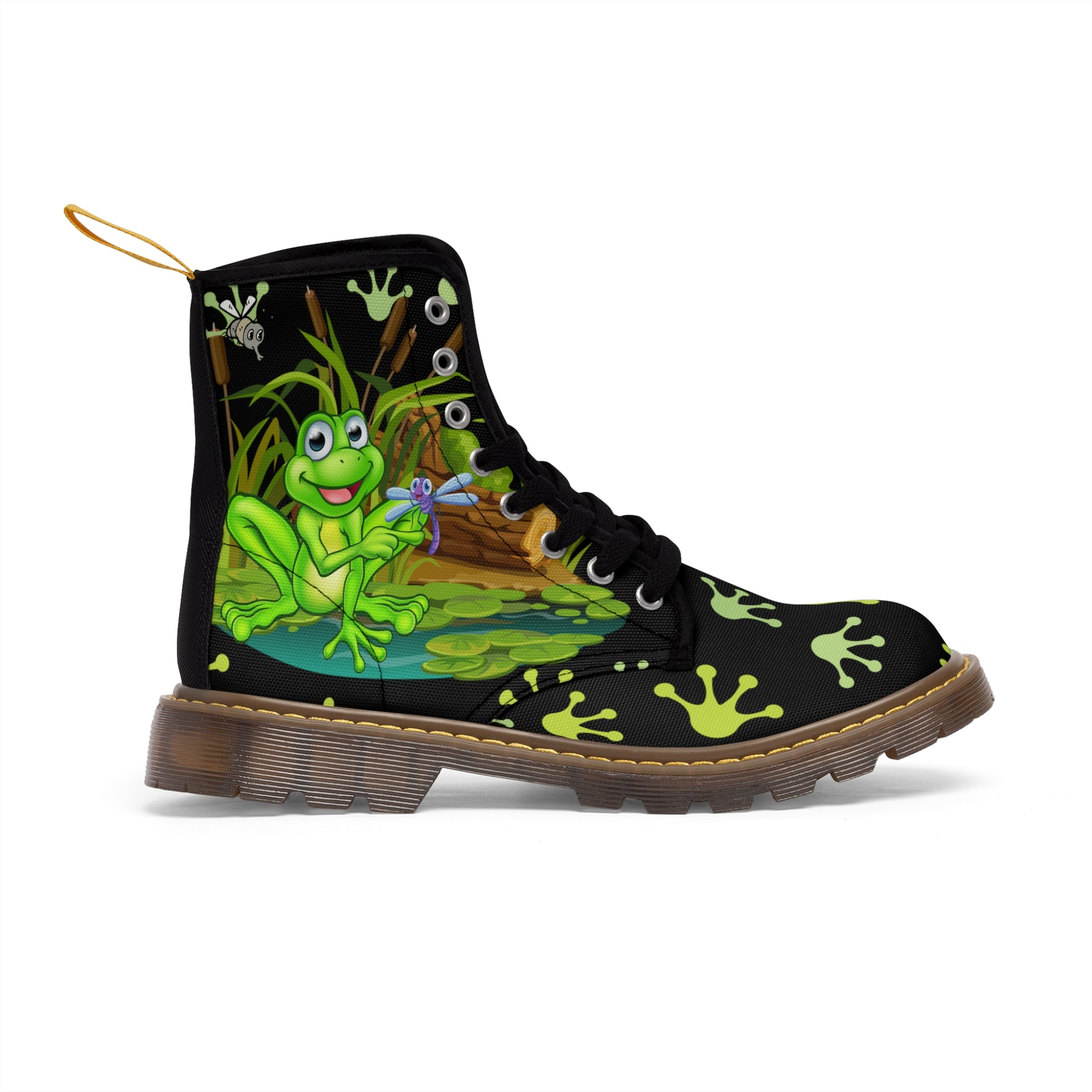 Frog In The Pond Women's Canvas Boots - Women’s Boots - Brown - Right