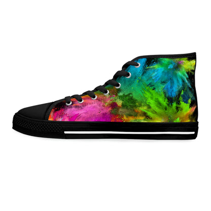 Colourful Clouds Women's High Top Canvas Shoes - Sneakers - Black - Left