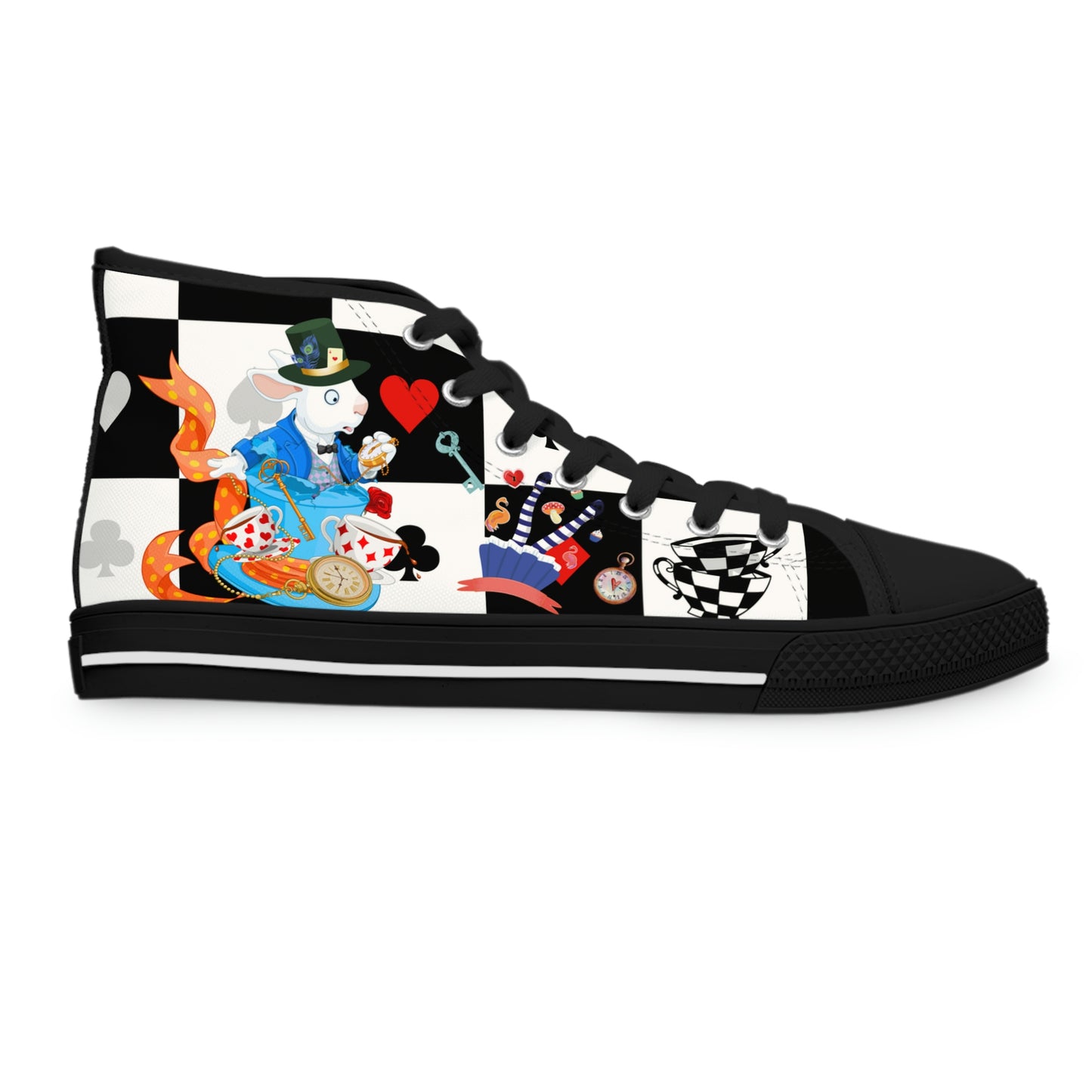 Alice in Wonderland Women's High-Top Canvas Shoes - Sneakers - Black - Right