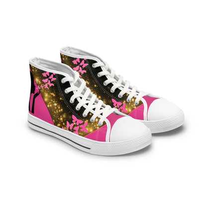 Magical Butterflies Women's High Top Canvas Shoes - Sneakers - White