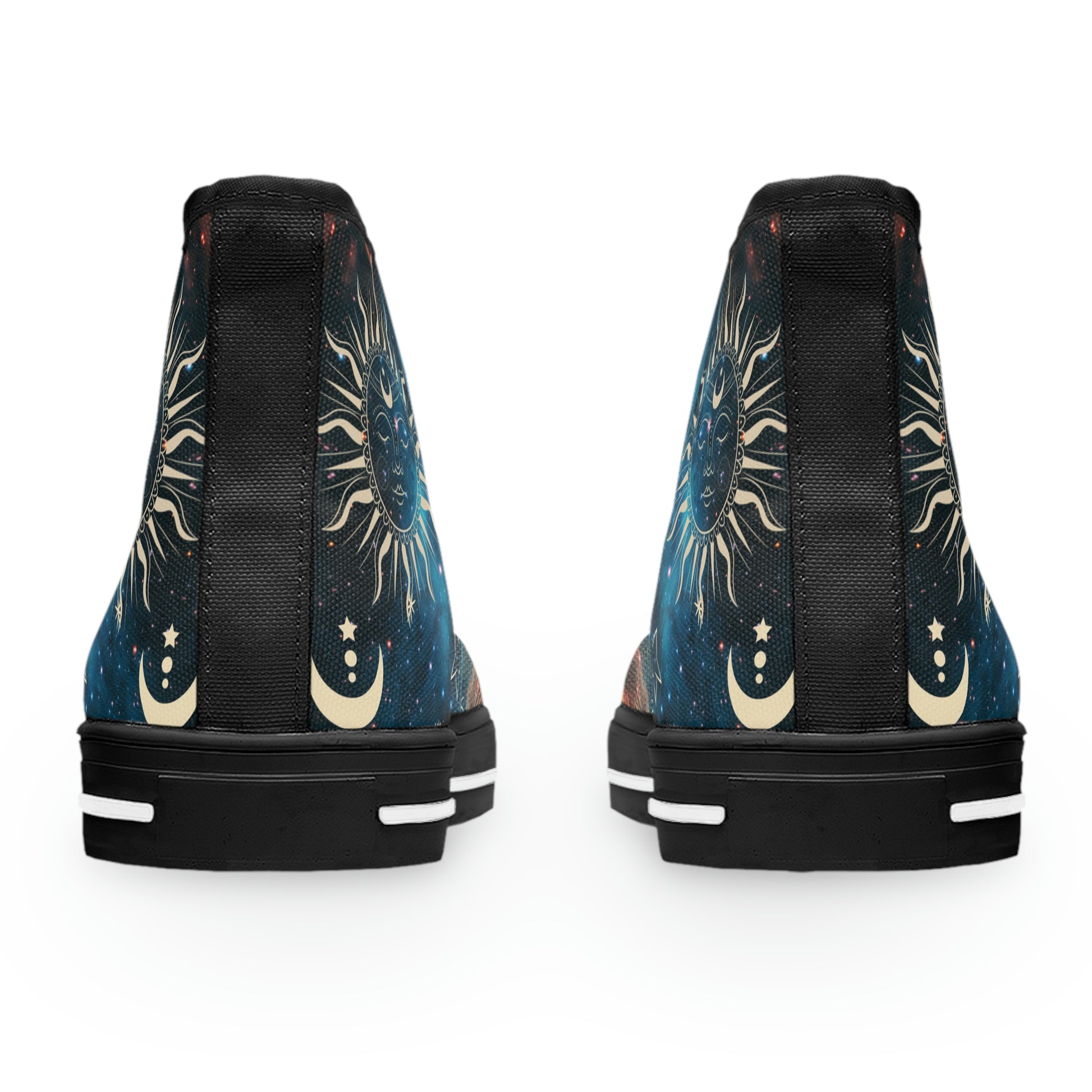 Constellations Women's High Top Canvas Shoes - Sneakers - Black - Back