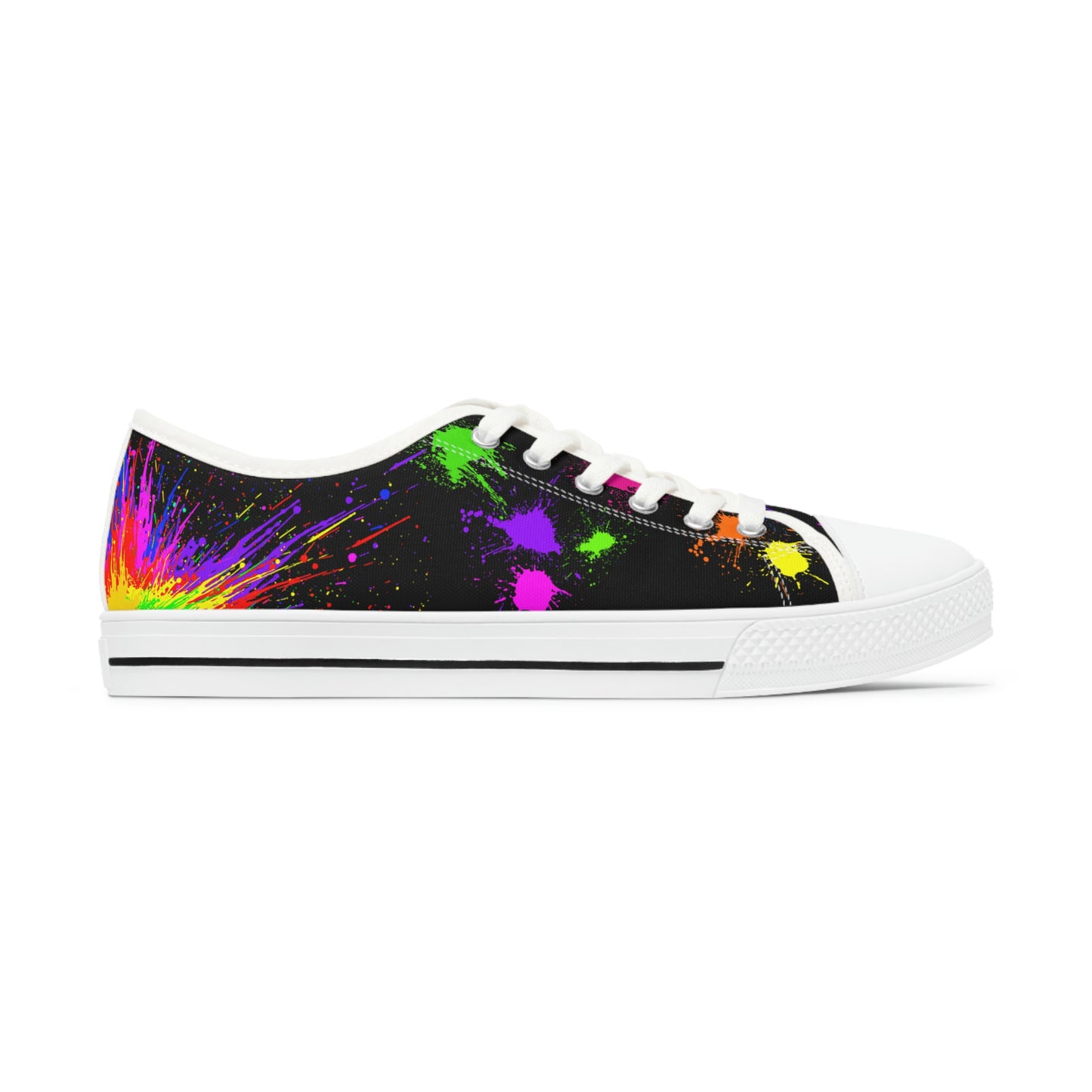 Paint Splashes Women's Low Top Canvas Shoes - Sneakers - White - Right