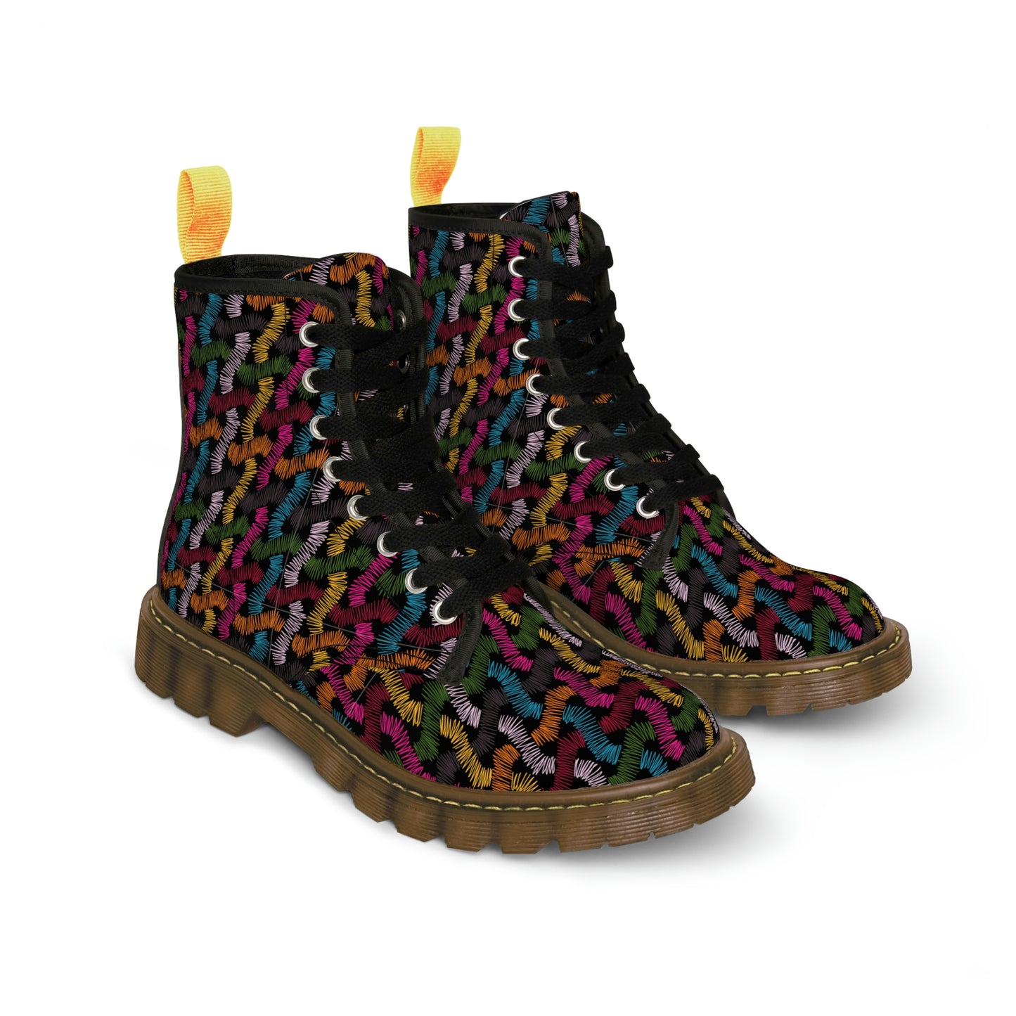 Colourful Patterns Women's Canvas Boots - Women’s Boots - Brown - On The Go