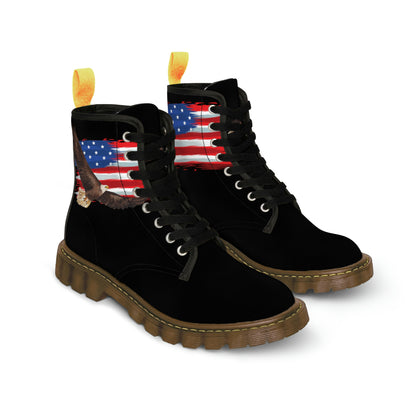 American Flag Men's Canvas Boots - Men's Boots - Brown