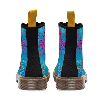 Under The Sea Women's Canvas Boots - Women’s Boots - Brown - Back