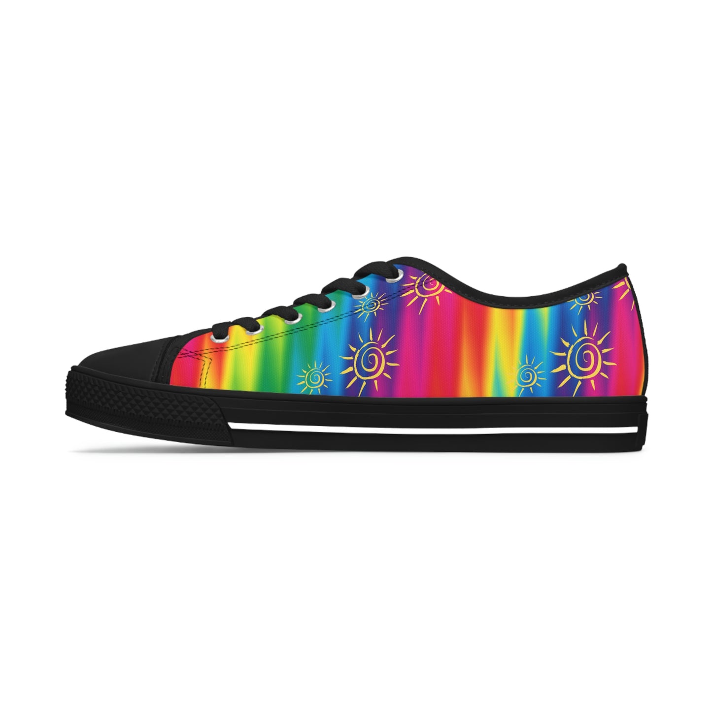 Hippie Women's Low Top Canvas Shoes - Sneakers - Black - Left