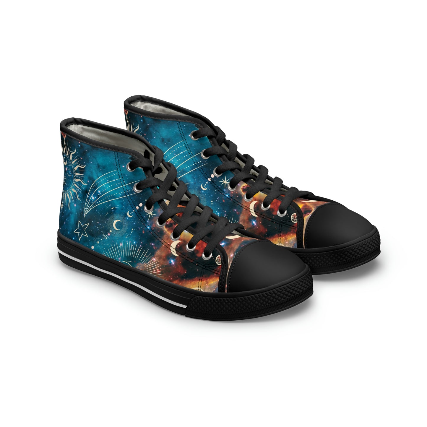 Constellations Women's High Top Canvas Shoes - Sneakers - Black