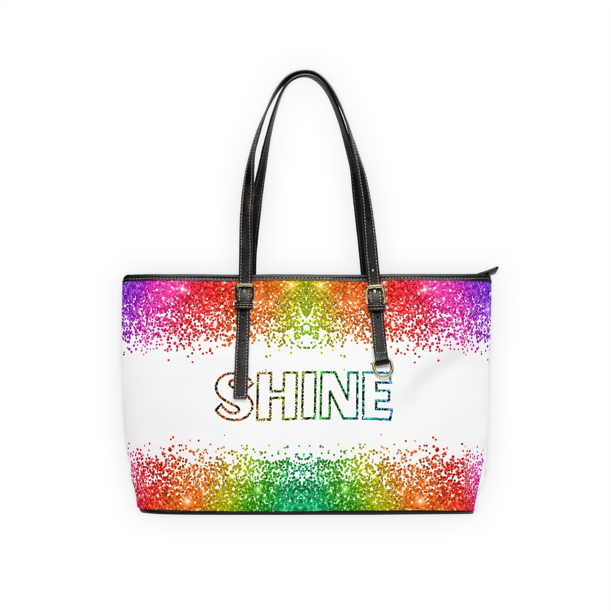 Shine PU Leather Shoulder Bag - Leather Tote Bag