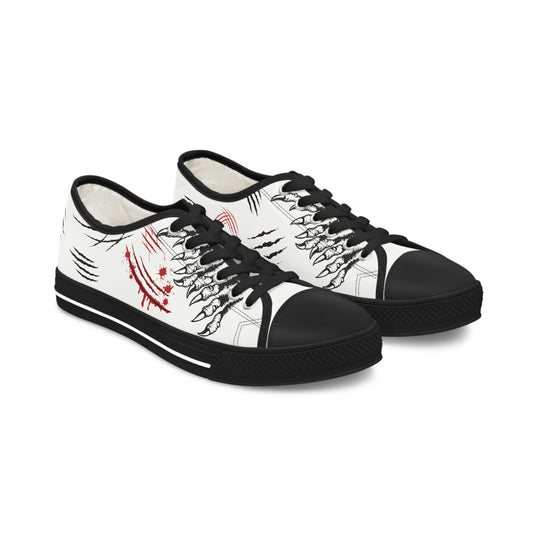 Claws Women's Low Top Canvas Shoes - Sneakers - Black - Left and Right