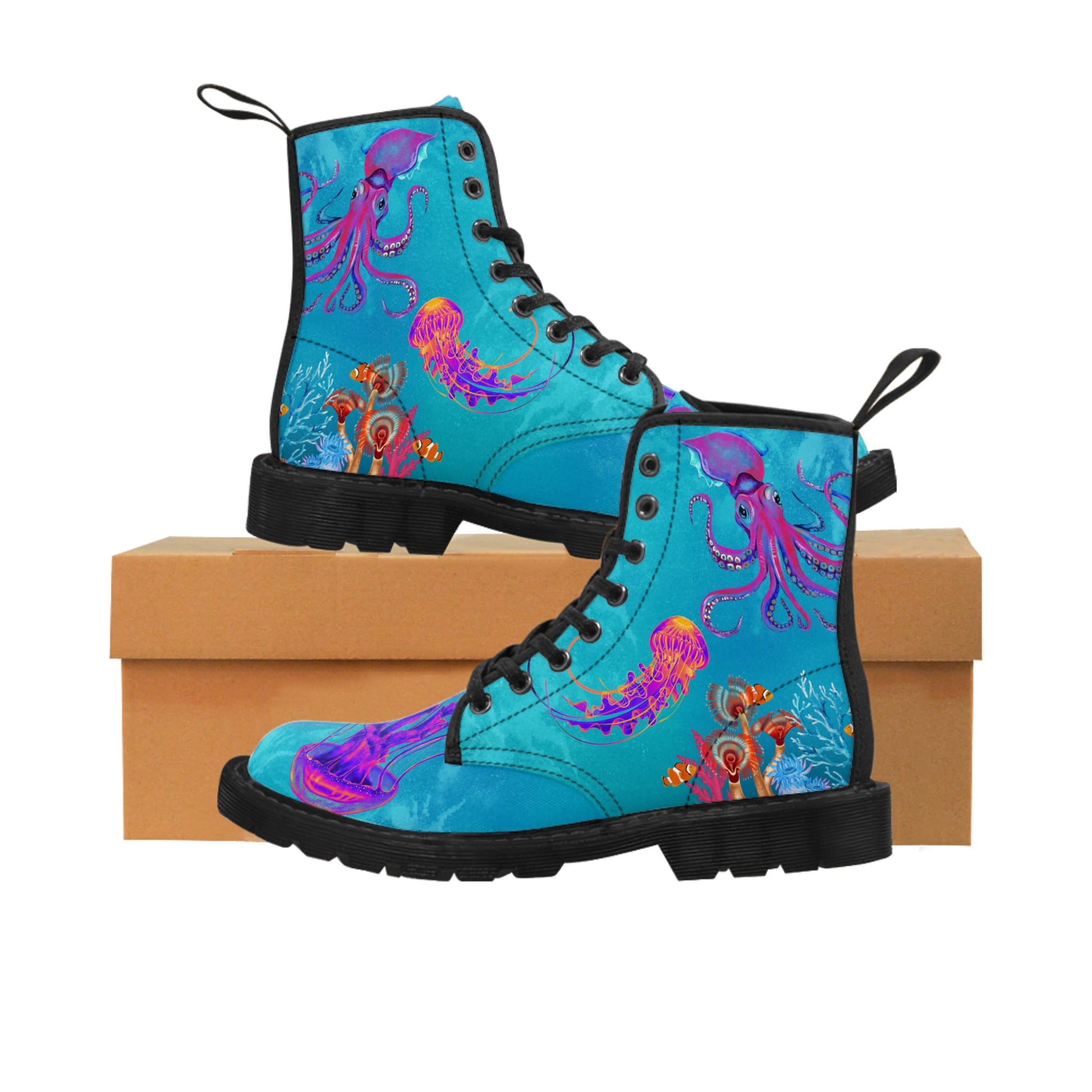 Under The Sea Women's Canvas Boots - Women’s Boots - Black