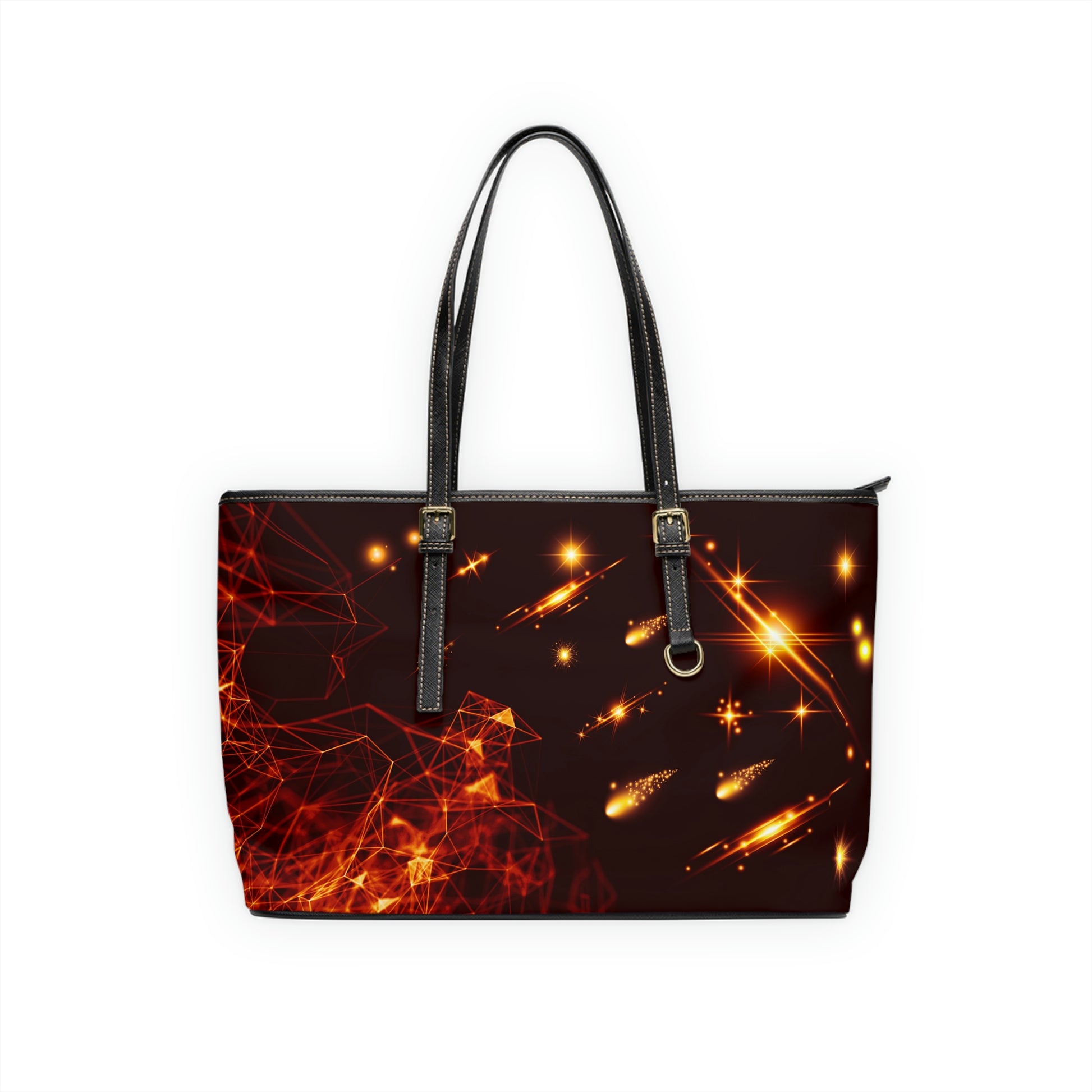 Fireball PU Leather Shoulder Bag - Leather Tote Bag - Front