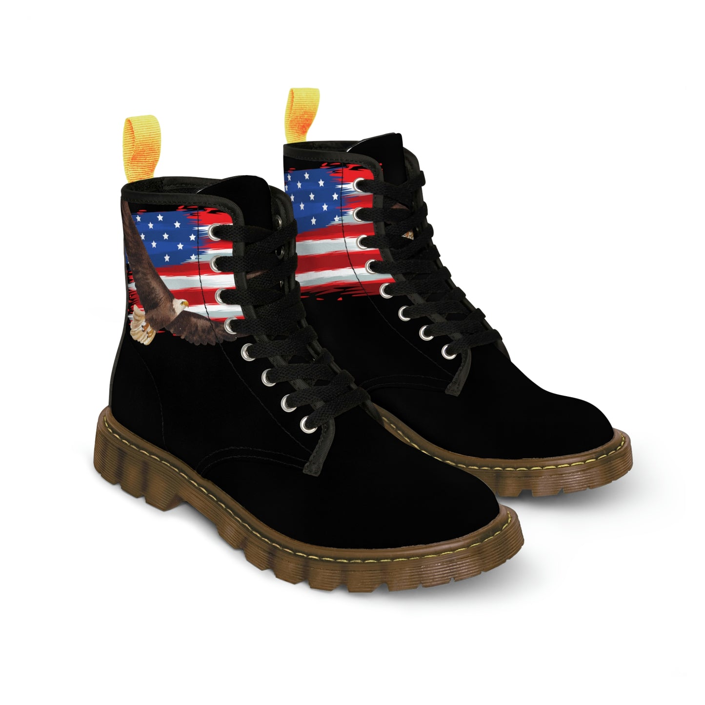 American Flag Women's Canvas Boots - Women's Boots - Brown