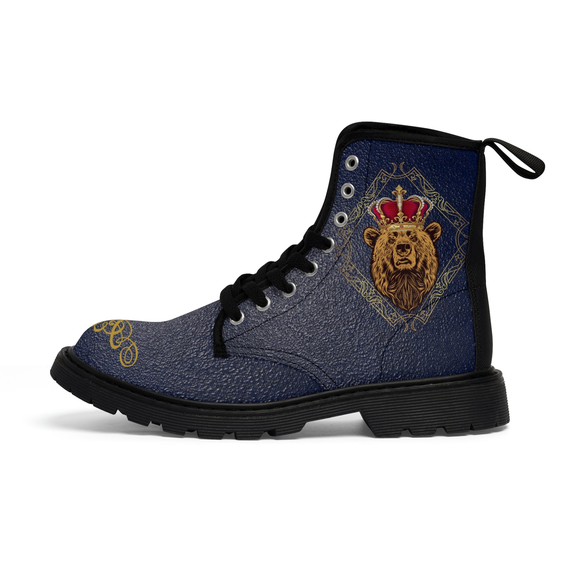 Royal Men's Canvas Boots - Mens Boots - Black - Left