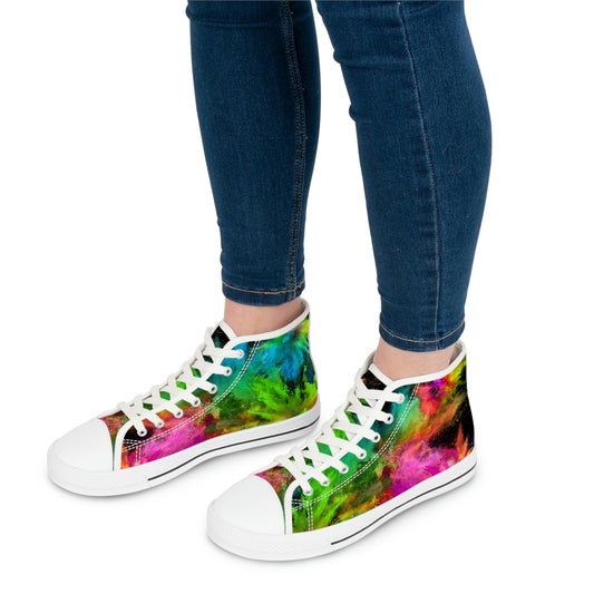 Colourful Clouds Women's High Top Canvas Shoes - Sneakers - White - On The Go