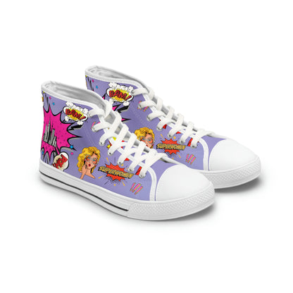 Comic Women's High Top Canvas Shoes - Sneakers - White