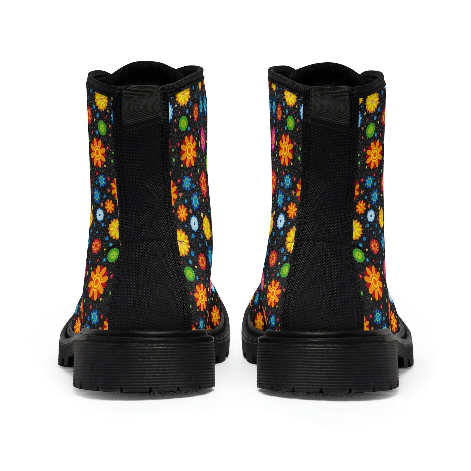 Flowery Women's Canvas Boots - Women’s Boots - Black - Back