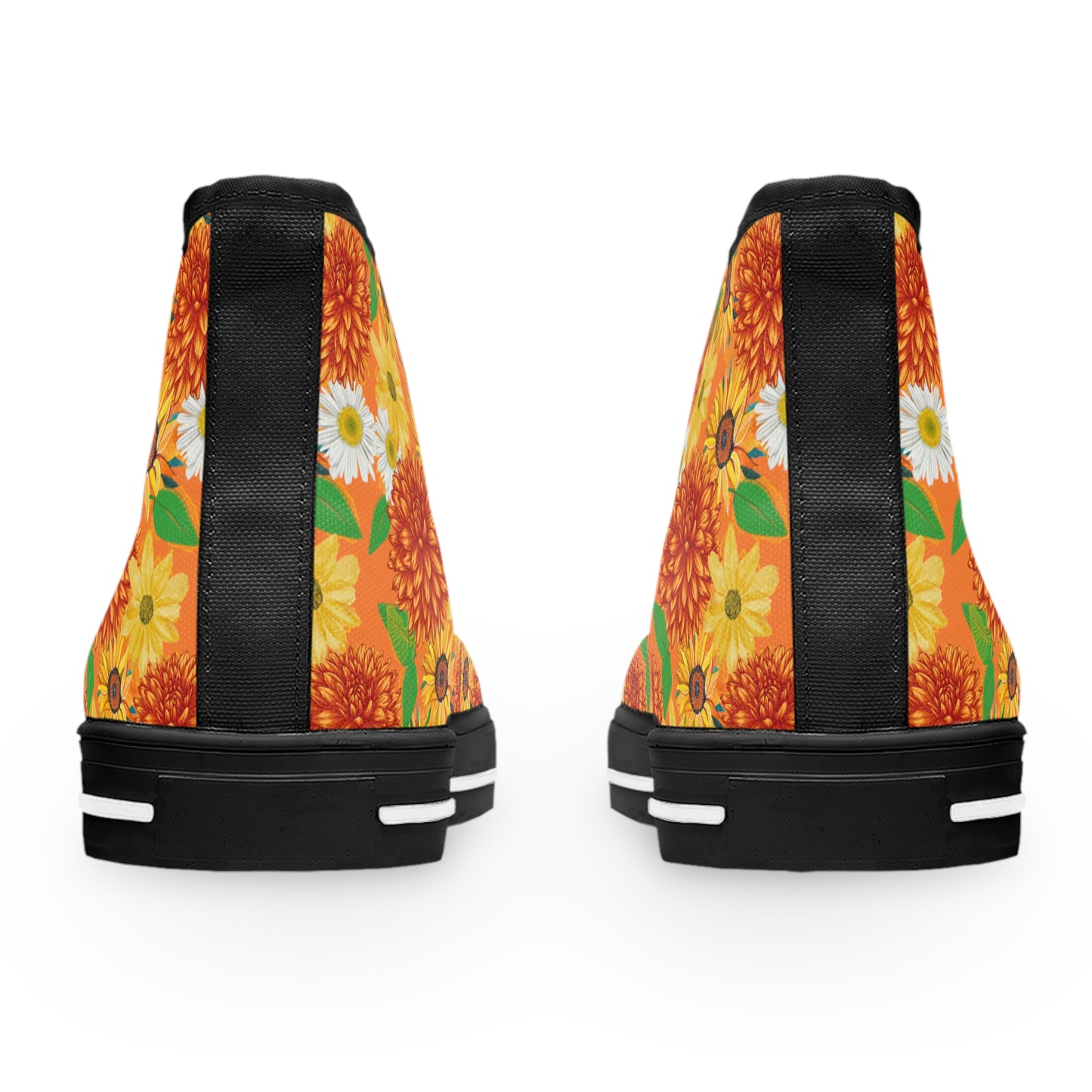 Sunflowers Women's High Top Canvas Shoes - Sneakers - Black - Back