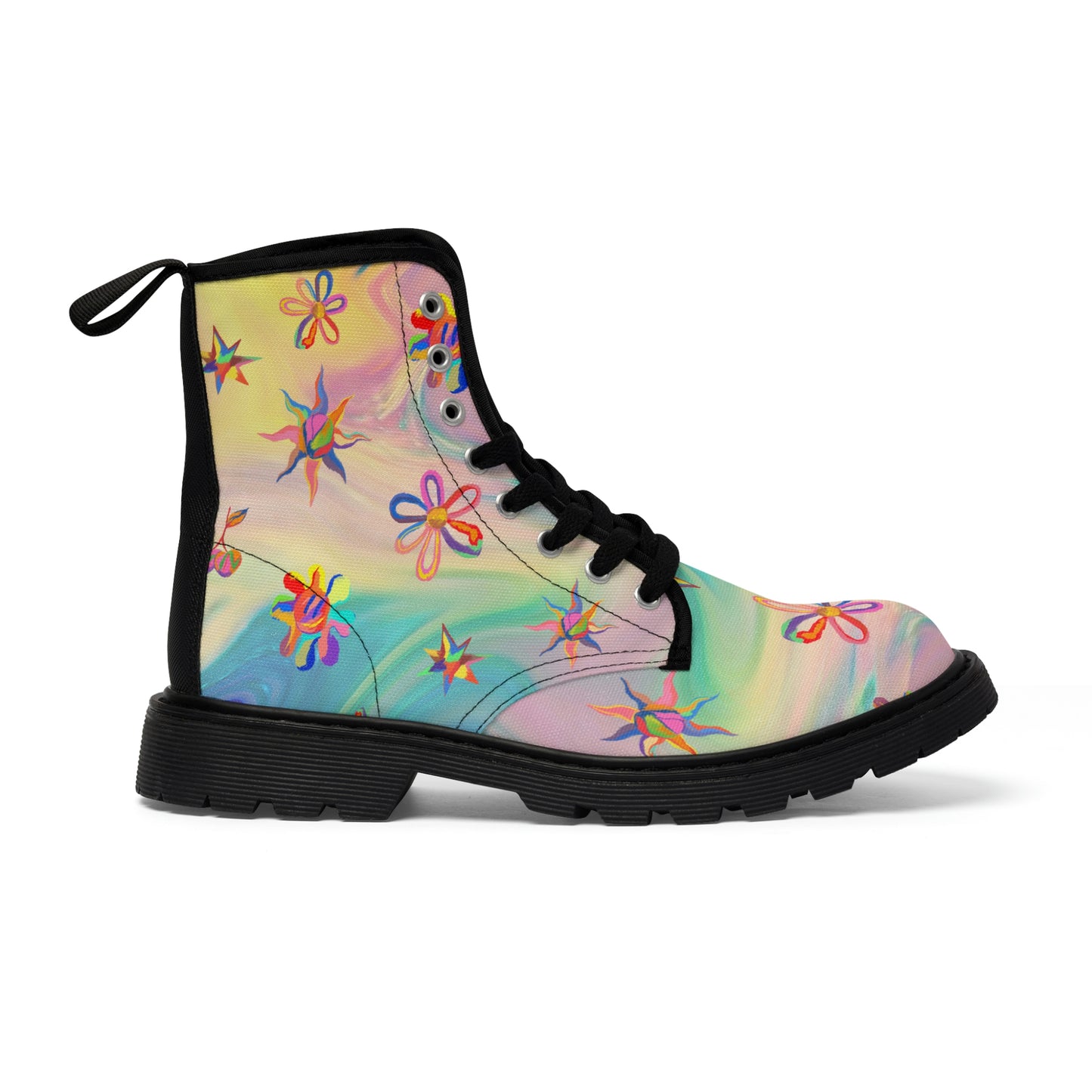 Pastel Women's Canvas Boots - Women’s Boots - Black - Right