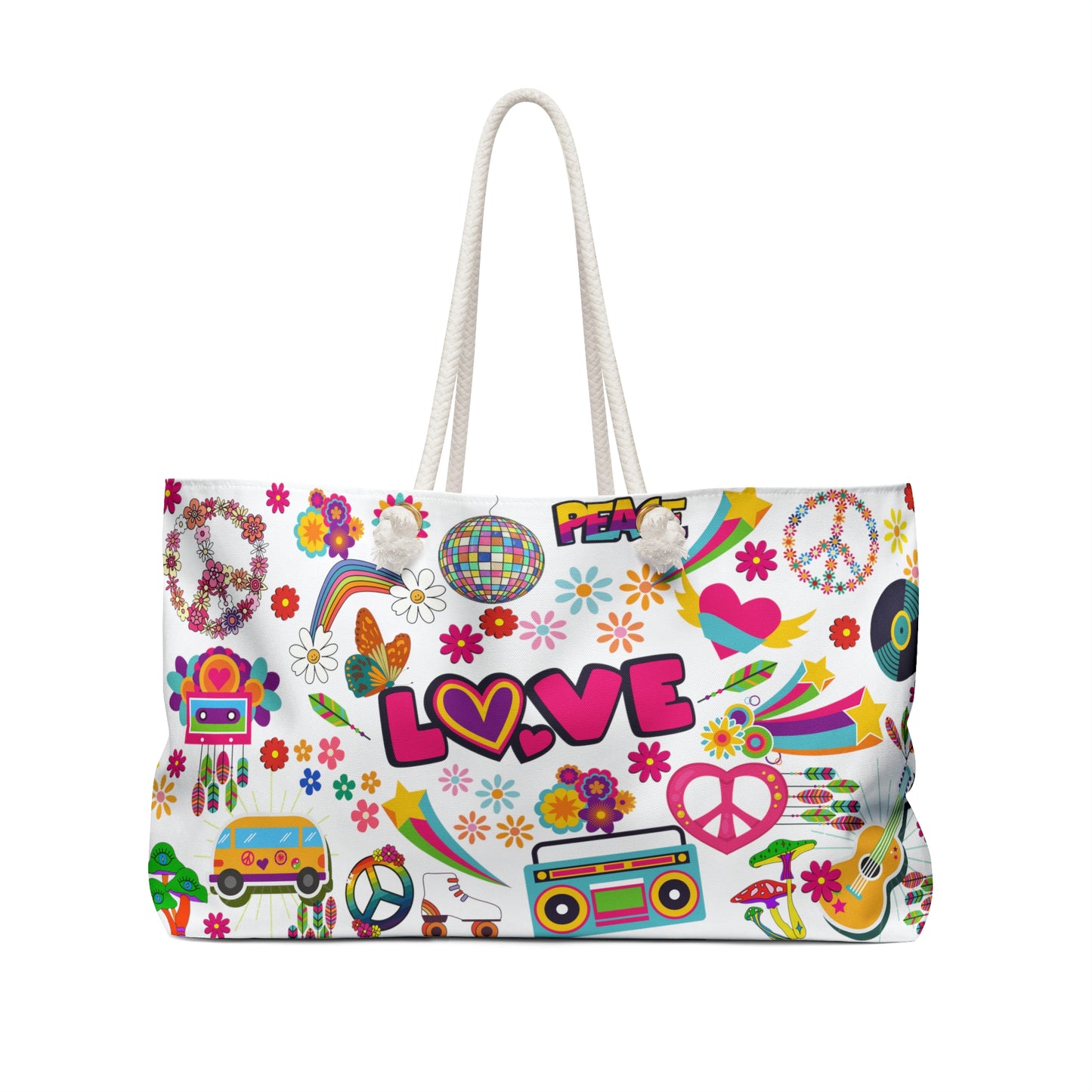 Hippie Weekender Bag - Shoulder Bag - Gym Bag - Side