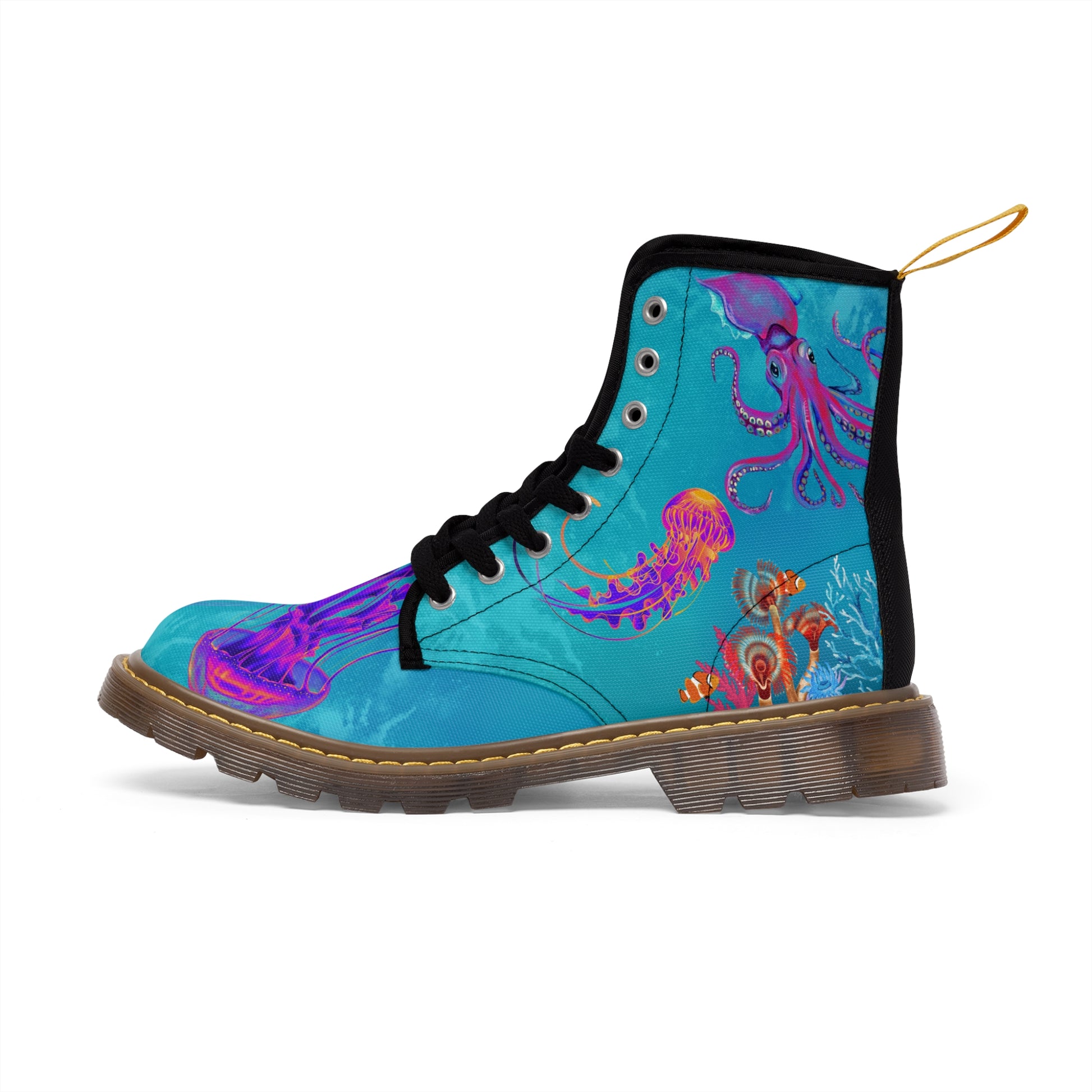 Under The Sea Women's Canvas Boots - Women’s Boots - Brown - Left