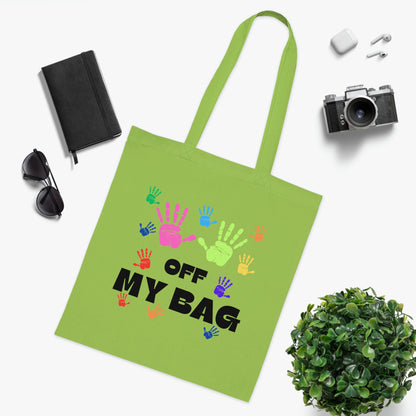 Hands Off Canvas Tote Bag | Reusable Grocery Bag | Shoulder Bag | Cute Tote Bag | Green