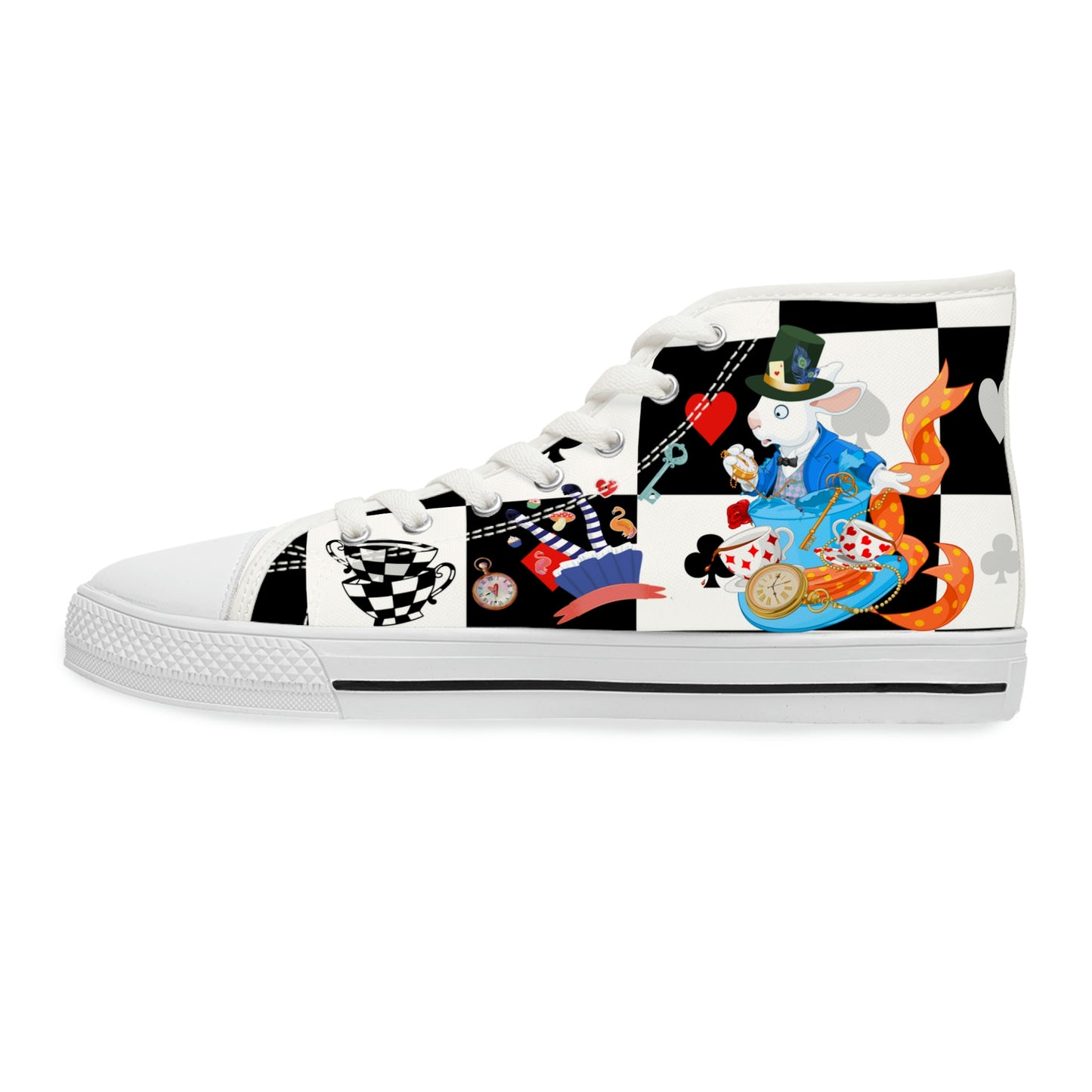 Alice in Wonderland Women's High-Top Canvas Shoes - Sneakers - White - Left