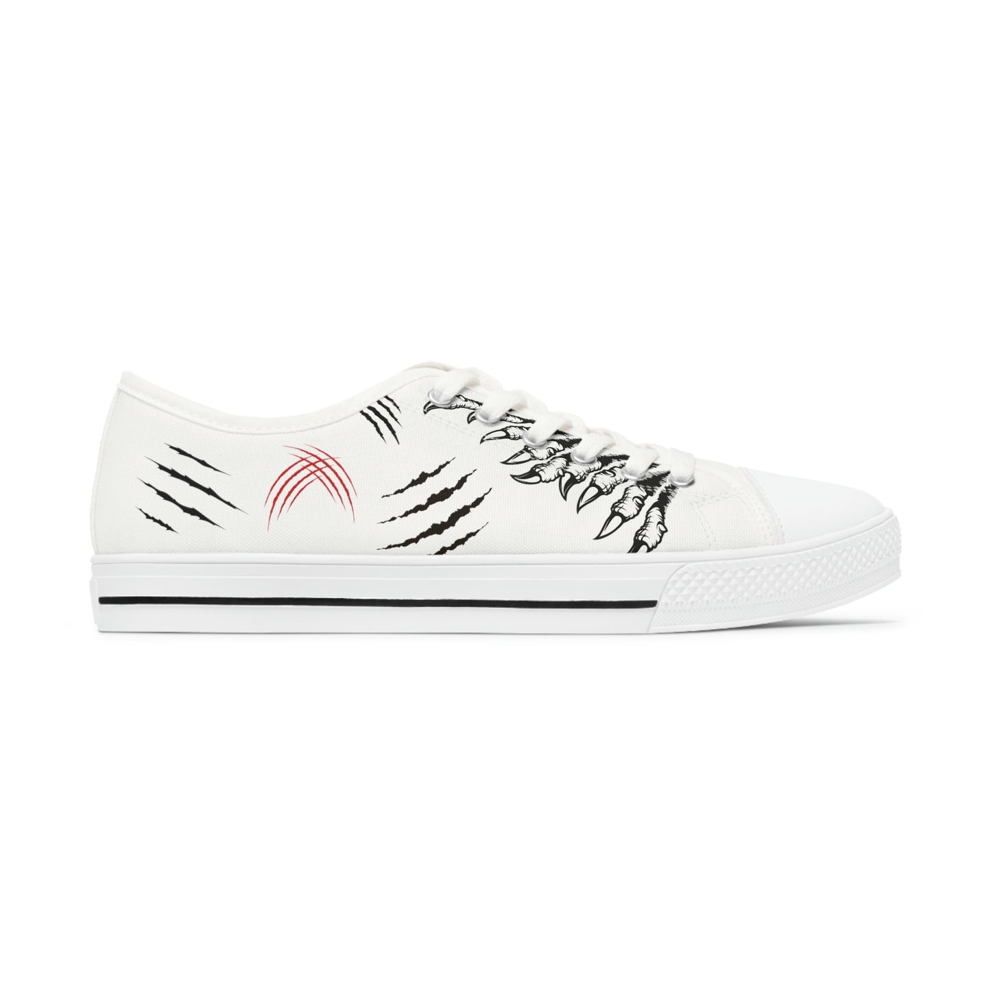 Claws Women's Low Top Canvas Shoes - Sneakers - White - Right