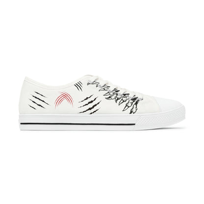 Claws Women's Low Top Canvas Shoes - Sneakers - White - Right