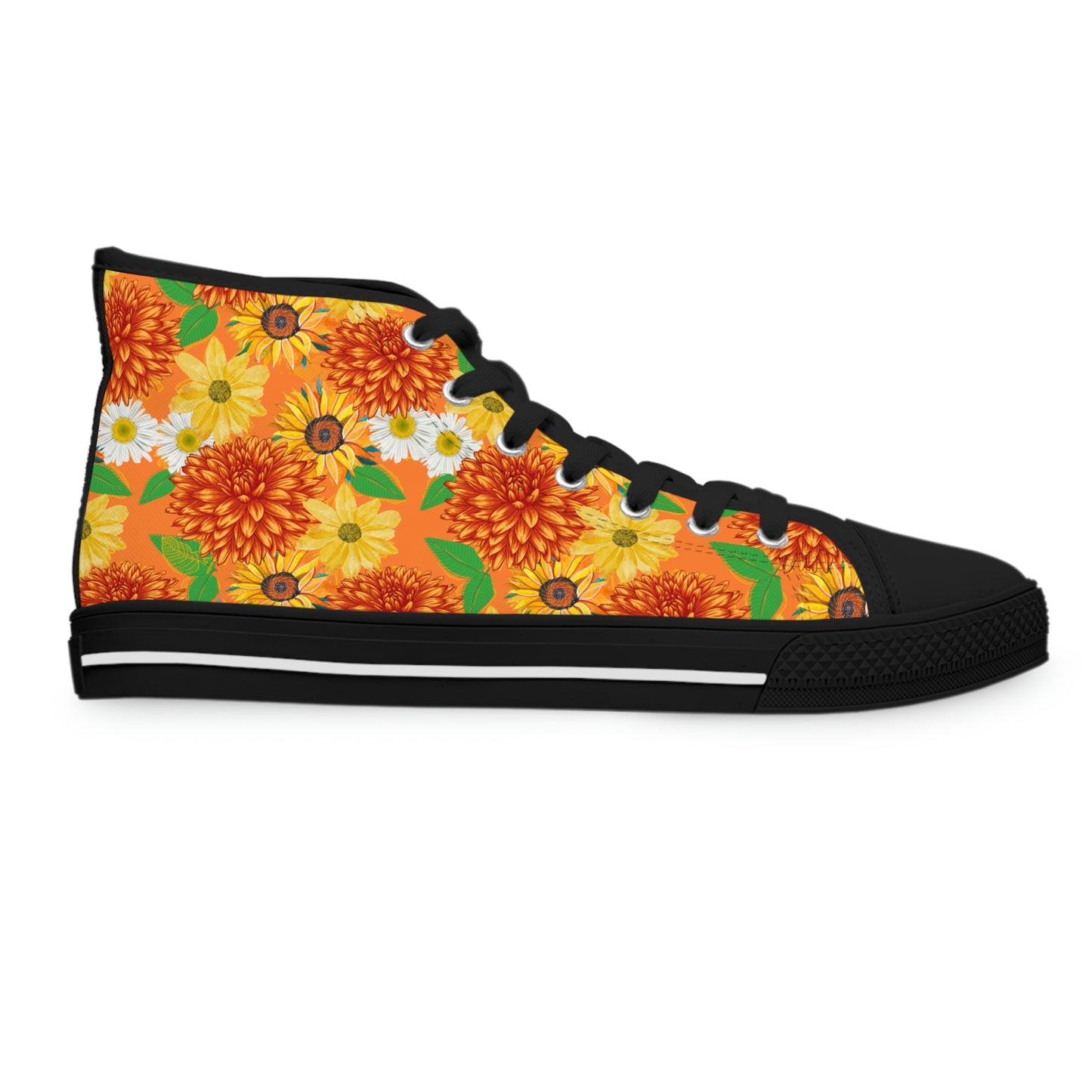 Sunflowers Women's High Top Canvas Shoes - Sneakers - Black - Right