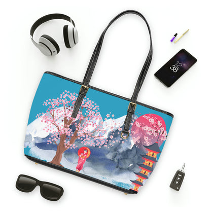 Japanese PU Leather Shoulder Bag - Leather Tote Bag - Stylish Bag