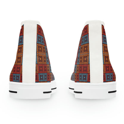 Unusual Patterns Women's High Top Canvas Shoes - Sneakers - White - Back