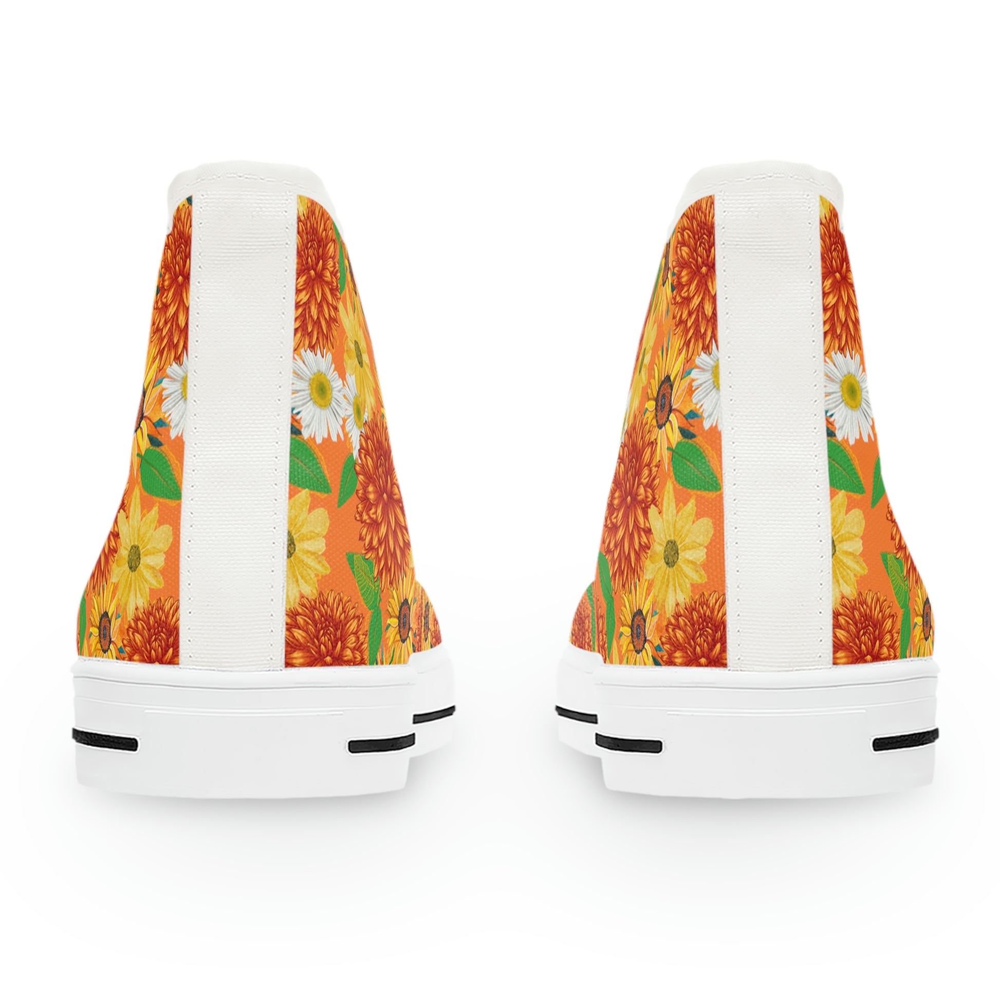 Sunflowers Women's High Top Canvas Shoes - Sneakers - White - Back