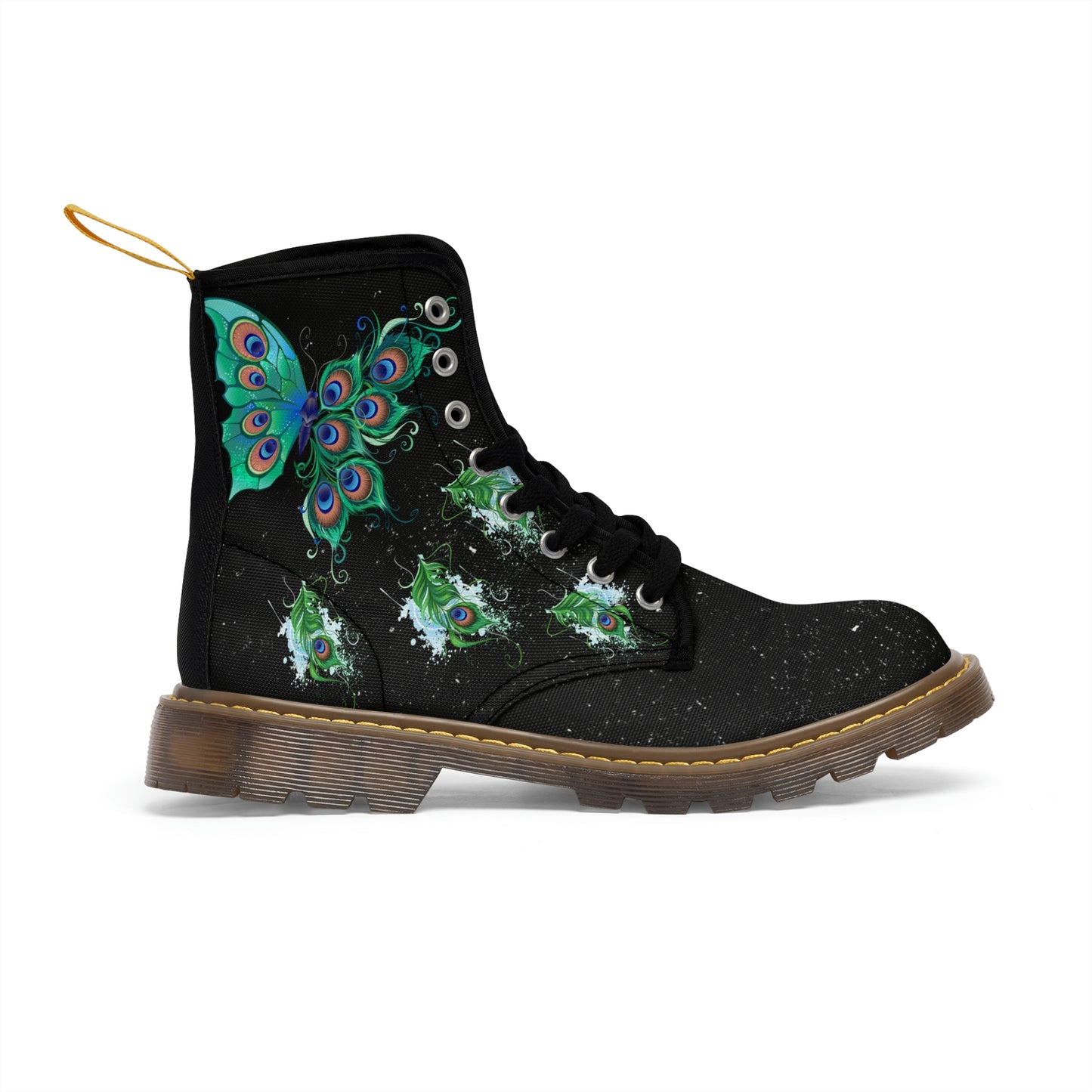 Butterfly &amp; Peacock Women's Canvas Boots - Women’s Boots - Brown - Right