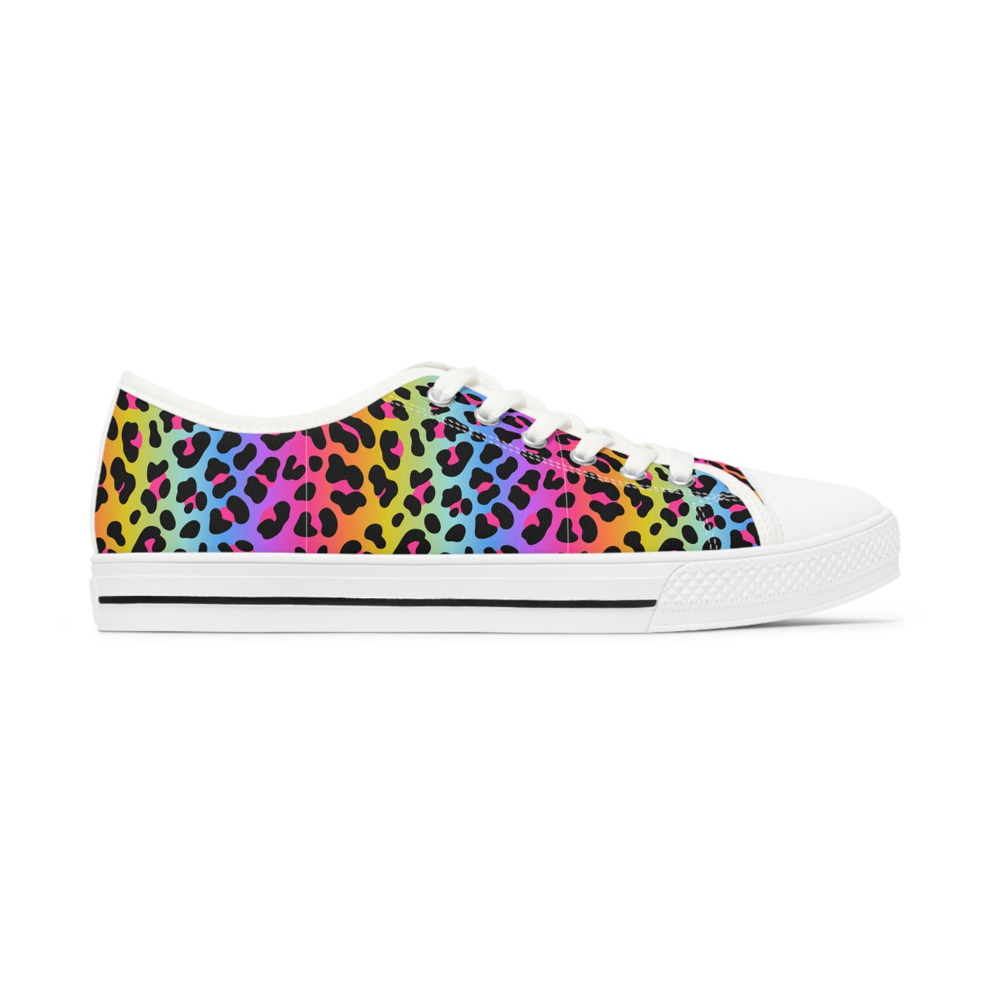 Rainbow Women's Low Top Canvas Shoes - Sneakers - White - Right