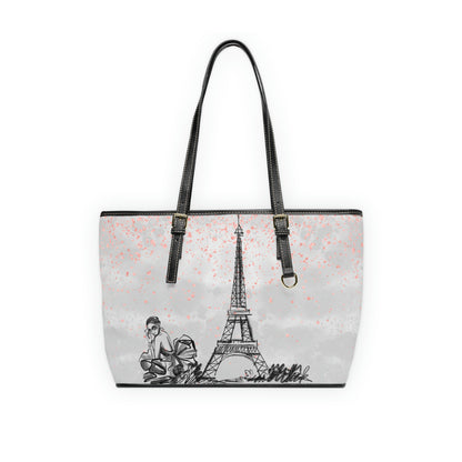 Lady In France PU Leather Shoulder Bag - Leather Tote Bag - Elegant Bag