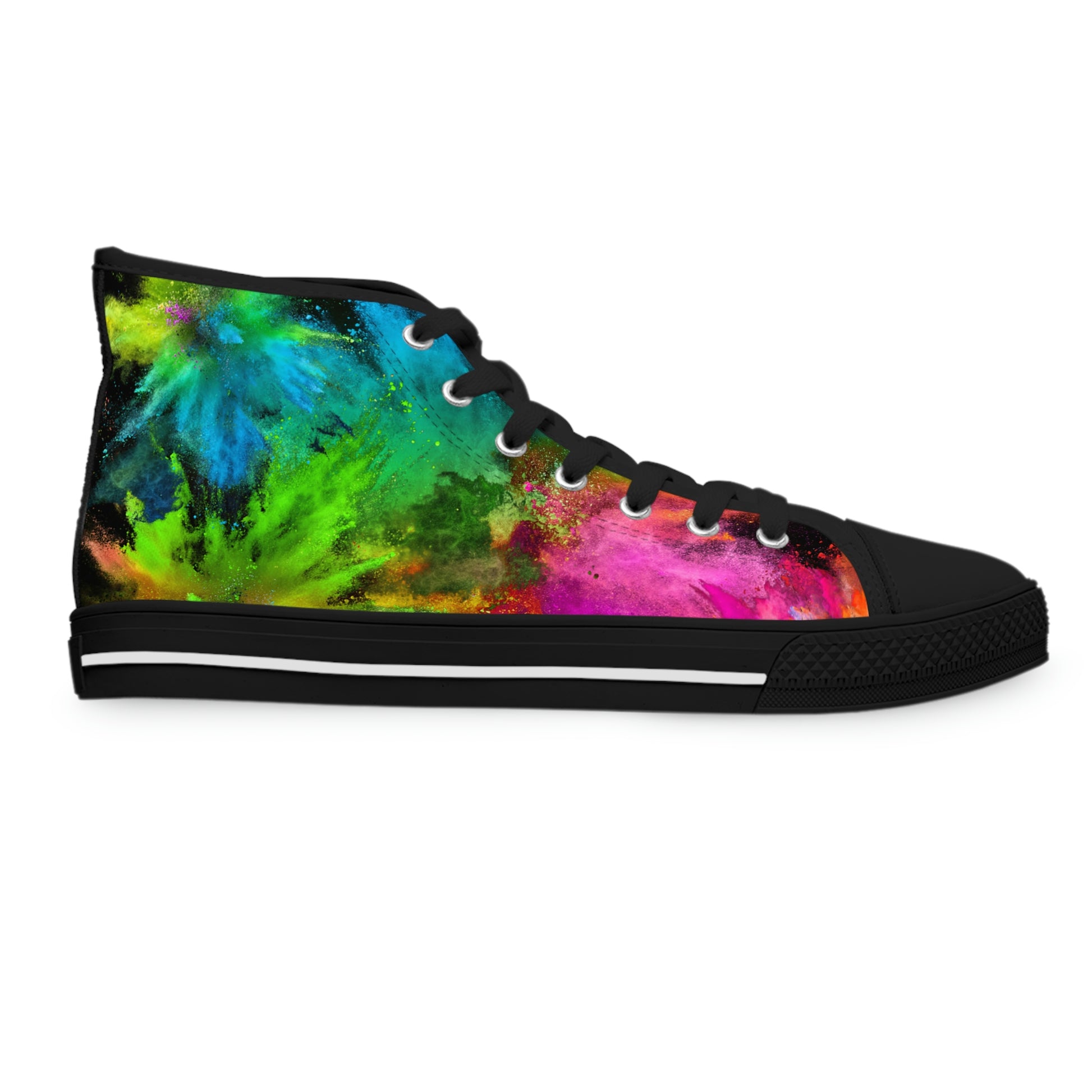 Colourful Clouds Women's High Top Canvas Shoes - Sneakers - Black - Right