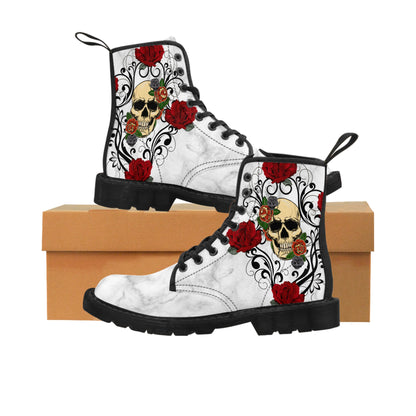 Skull &amp; Roses Women's Canvas Boots - Women’s Boots - Black