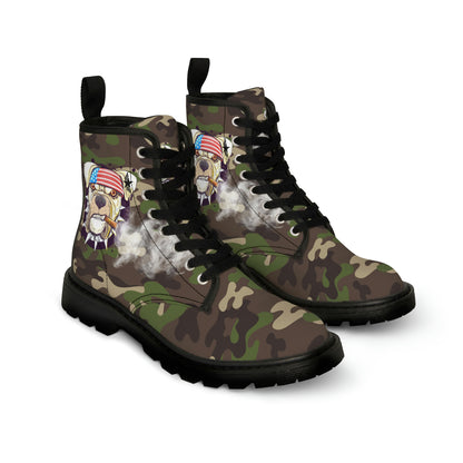 Military Men's Canvas Boots - Mens Boots - Black - On The Go