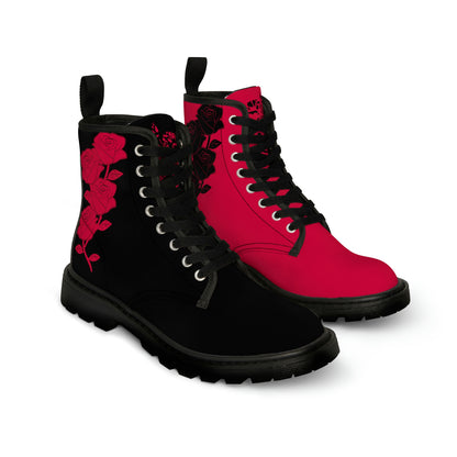 Unusual Black &amp; Red Women's Canvas Boots - Women’s Boots - Black - On The Go