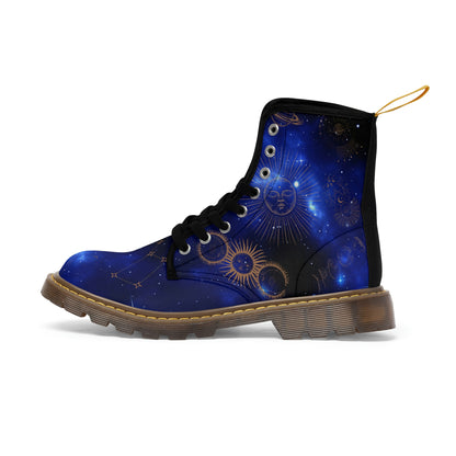 Constellations Women's Canvas Boots - Women’s Boots - Brown - Left