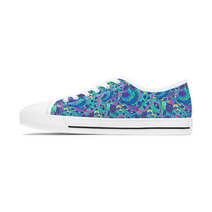 Colourful Hippie Women's Low Top Canvas Shoes - Sneakers - White - Left