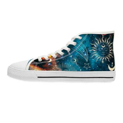 Constellations Women's High Top Canvas Shoes - Sneakers - White - Left