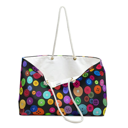 Buttons Weekender Bag - Shoulder Bag - Gym Bag - Side