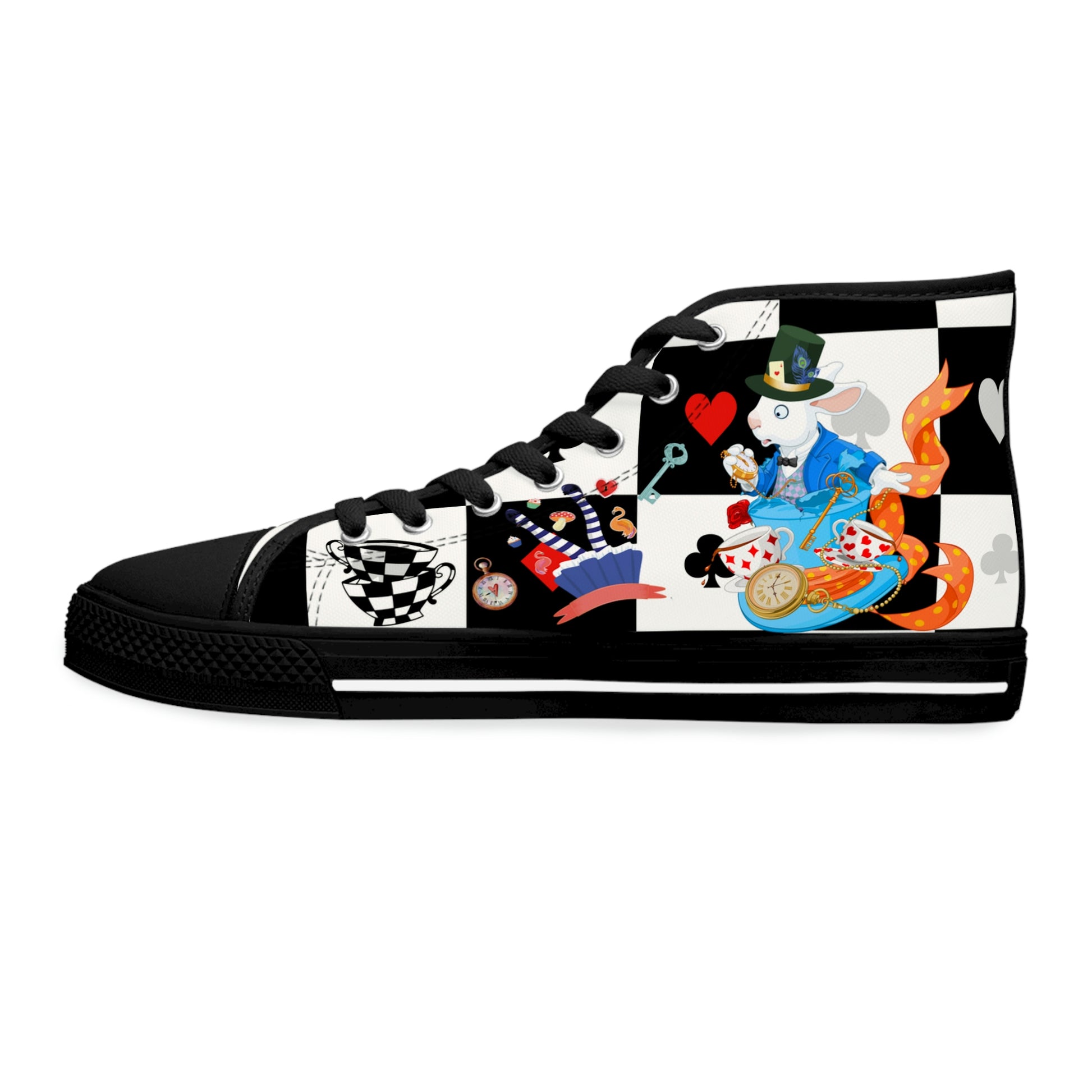 Alice in Wonderland Women's High-Top Canvas Shoes - Sneakers - Black - Left