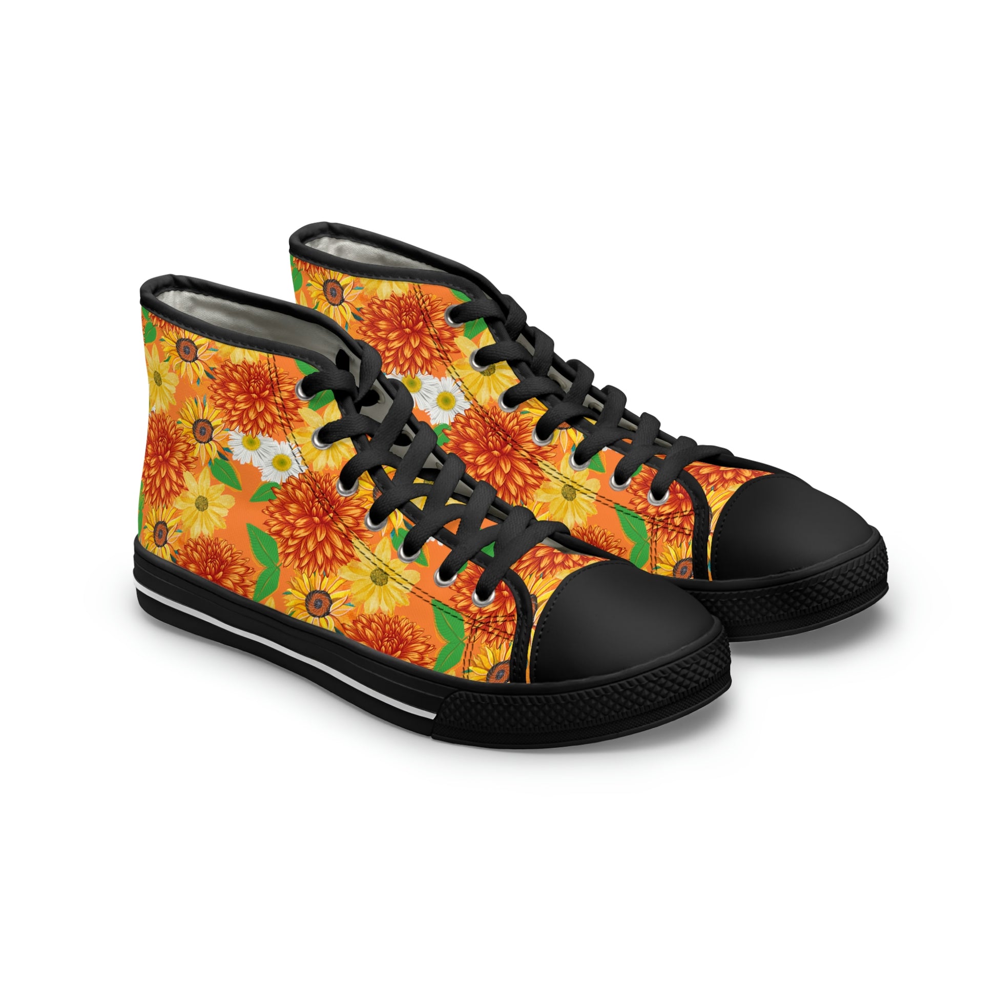 Sunflowers Women's High Top Canvas Shoes - Sneakers - Black