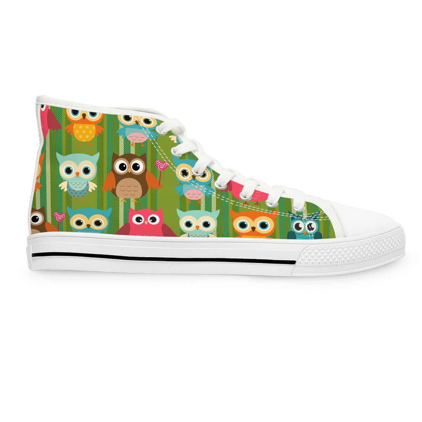 Owls Women's High Top Canvas Shoes - Sneakers - White - Right