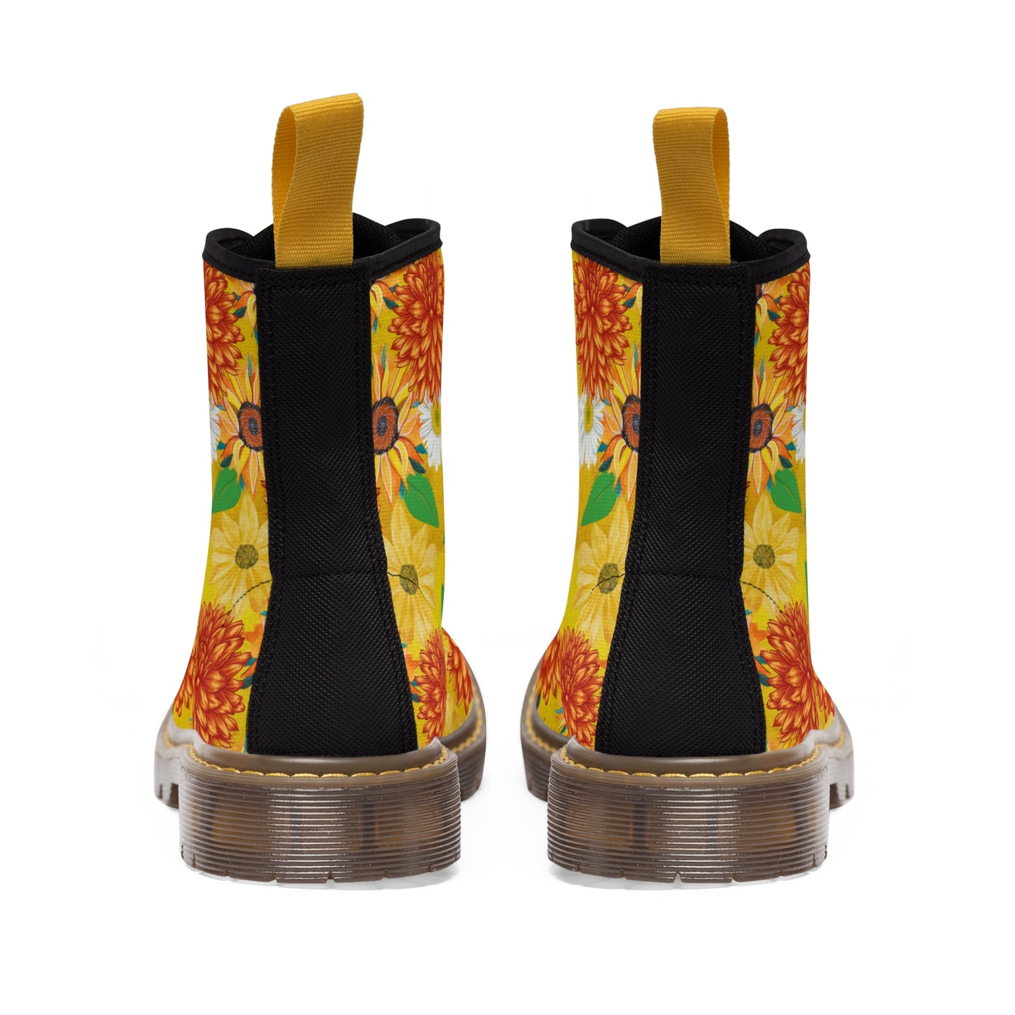 Sunflowers Women's Canvas Boots - Women’s Boots - Brown - Back