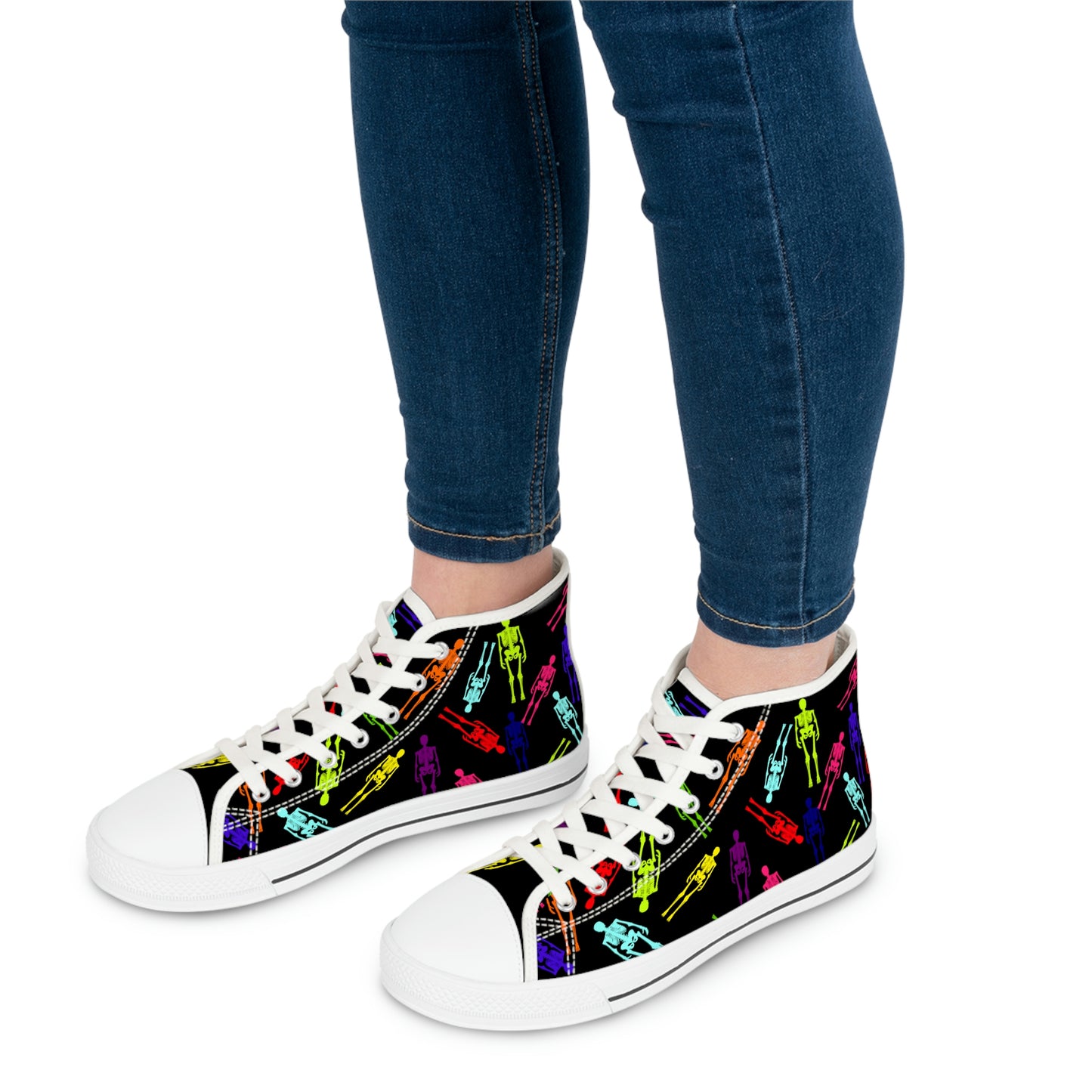 Skeletons Women's High Top Canvas Shoes - Sneakers - White - On The Go