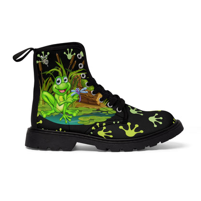 Frog In The Pond Women's Canvas Boots - Women’s Boots - Black - Right